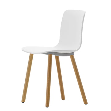 Hal Wood Stuhl von Vitra in Weiß / Eiche hell / Filzgleiter